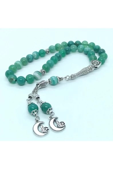 Akik Doğal Taşlı Tespih, Özel Püsküllü, 8 Mm... ürün görseli