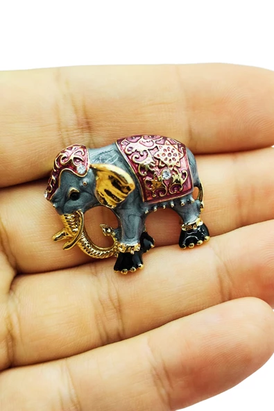 Otantik Fil Figürlü Broş - Resim 2