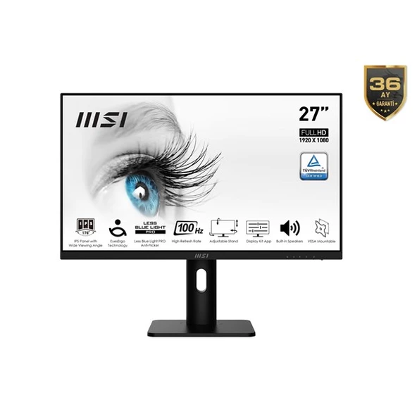 MSI 27" FLAT IPS MP273AP 1MS 100HZ HDMI PIVOT EV OFIS MONİTÖRÜ ürün görseli