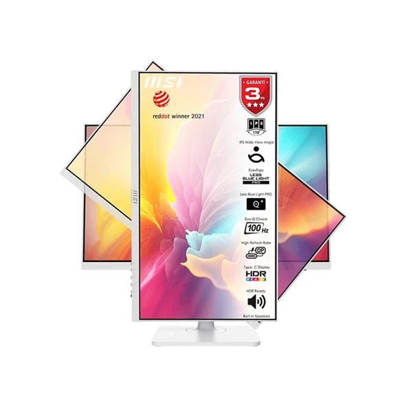 MSI 23.8" FLAT IPS MODERN MD2412PW 1MS 100HZ HDMI USBC PIVOT MONİTÖR BEYAZ - 2