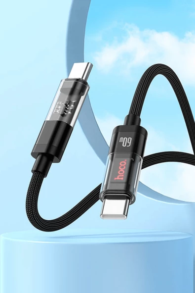 Hoco U116 1.2M 60W Type-C to Type-C Şarj Data Kablosu - 4