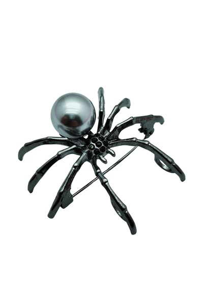 İnci Dokunuşlu Örümcek Broş ve Kolye Ucu - 3