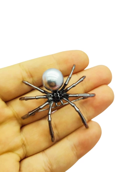 İnci Dokunuşlu Örümcek Broş ve Kolye Ucu - 2