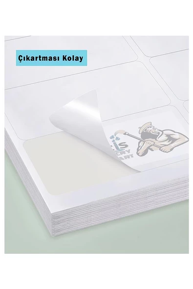 A4 Hazır Etiket 210x297 mm 10 Sayfa 1 Paket Kendinden Yapışkanlı Fotokopi Lazer İnkjet Kağıdı Yazıcılar İçin Uyumlu - 3