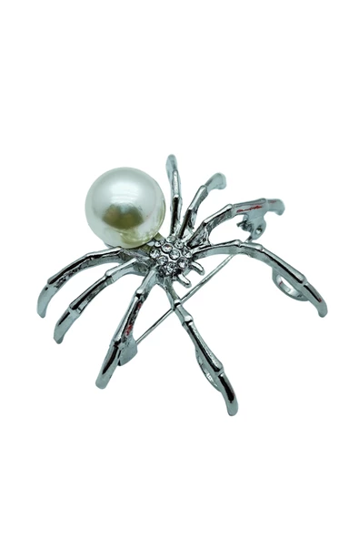 İnci Dokunuşlu Örümcek Broş ve Kolye Ucu - Resim 3