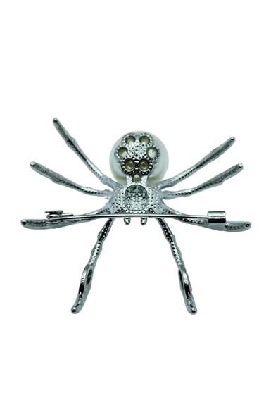 İnci Dokunuşlu Örümcek Broş ve Kolye Ucu - Resim 4