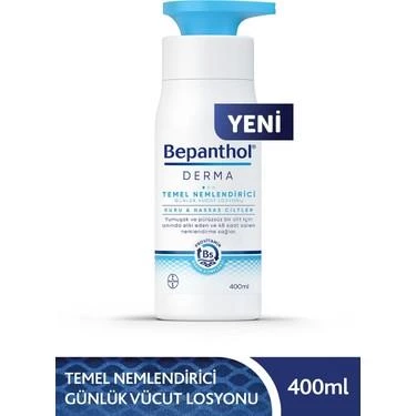 Bepanthol Derma Temel Nemlendirici Günlük Vücut Losyonu Kuru ve Hassas Ciltler 400 ml