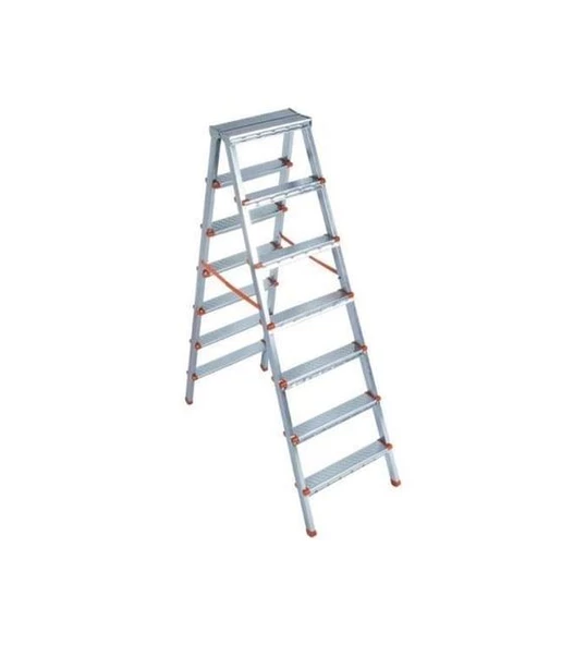 Saraylı Çift Taraflı Metal Merdiven 7+7 Basamaklı 1207