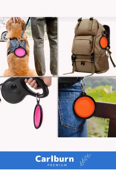 Özel Seri Taşınabilir Seyahat Tipi Kancalı Silikon Katlanabilir Kedi Köpek Evcil Hayvan Mama Su Kabı - 2