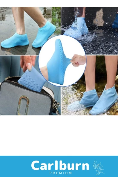 Premium Kaymaz Su Kir Geçirmez Sızdırmaz Esnek Ayakkabı Koruyucu Yağmur Silikon Kılıf - 2