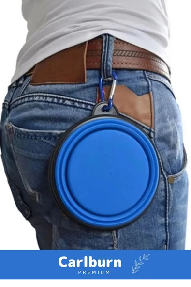 Özel Seri Taşınabilir Seyahat Tipi Kancalı Silikon Katlanabilir Kedi Köpek Evcil Hayvan Mama Su Kabı - 5