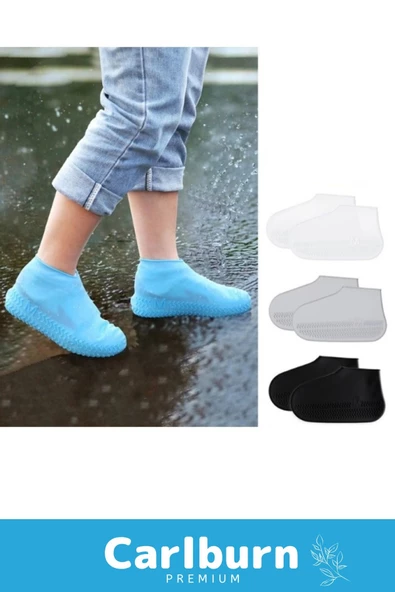 Premium Kaymaz Su Kir Geçirmez Sızdırmaz Esnek Ayakkabı Koruyucu Yağmur Silikon Kılıf - 5