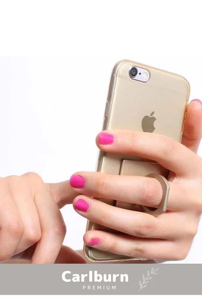 360 Derece Parmak Ucunda Dönen Cep Telefonu Tutucu Soket Yuvarlak Standı Selfie Yüzük - 3