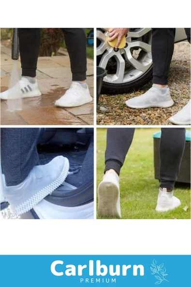 Premium Kaymaz Su Kir Geçirmez Sızdırmaz Esnek Ayakkabı Koruyucu Yağmur Silikon Kılıf - 4