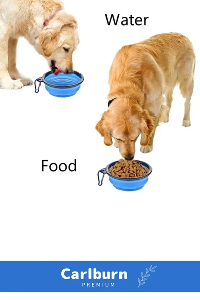 Özel Seri Taşınabilir Seyahat Tipi Kancalı Silikon Katlanabilir Kedi Köpek Evcil Hayvan Mama Su Kabı - 4