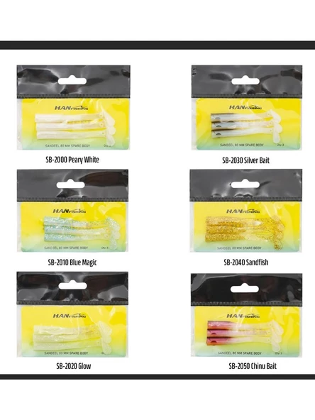 Hanfish Sandeel Silikon Yem 80mm Gövde 3 adet - Resim 2