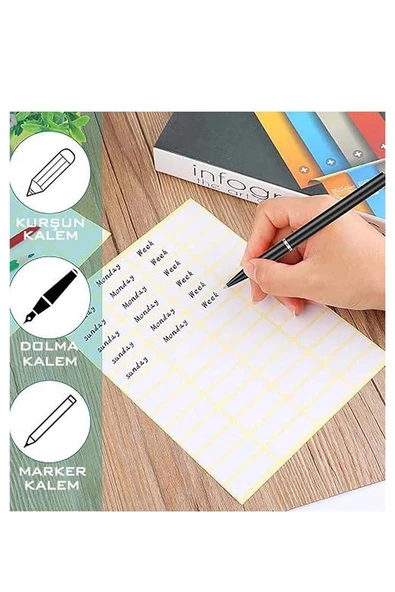 A4 Hazır Etiket 52.5x35 mm 10 Sayfa 1 Paket Kendinden Yapışkanlı Fotokopi Lazer İnkjet Kağıdı Yazıcılar İçin Uyumlu - 5