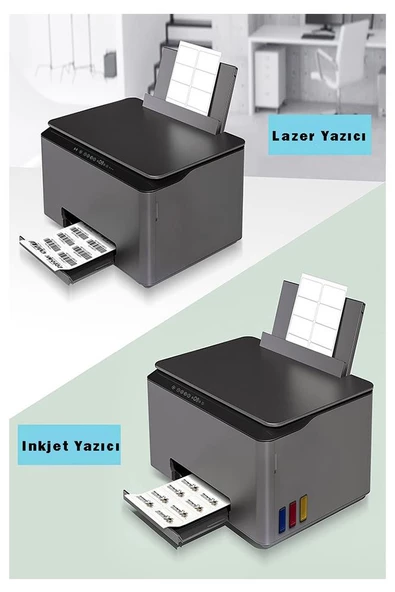 A4 Hazır Etiket 52.5x35 mm 10 Sayfa 1 Paket Kendinden Yapışkanlı Fotokopi Lazer İnkjet Kağıdı Yazıcılar İçin Uyumlu - 2