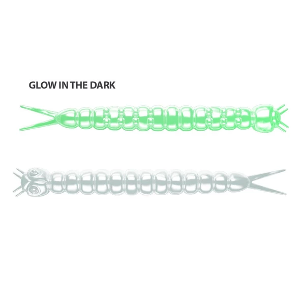 Libra Lures Slight Worm Cheese(Peynir Aromalı) Glow UV Green 3.8 cm Suni Yem