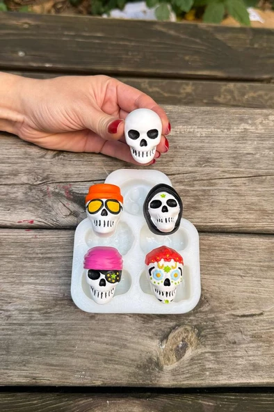 Kuru Kafa Beşli Silikon Mum Kalıbı - Resim 2