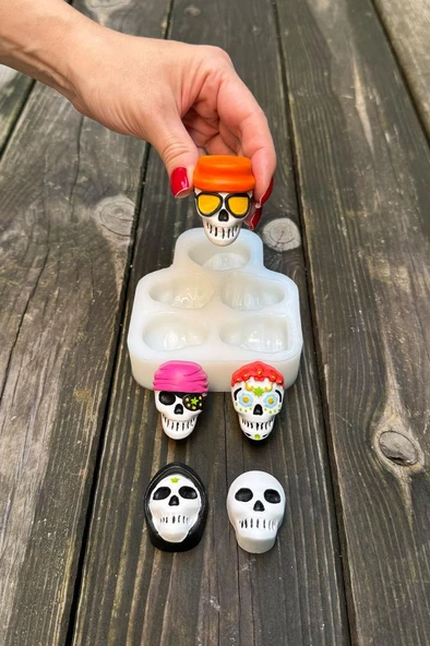 Kuru Kafa Beşli Silikon Mum Kalıbı ürün görseli