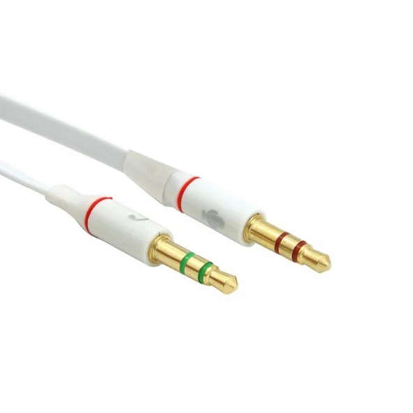 POWERMASTER PM-1444 3.5 MM STEREO DİŞİX2 STEREO ERKEK KULAKLIK MİKROFON HOPARLÖR AYIRICI 20 CM KABLO - 2