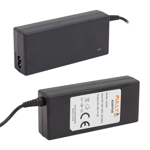 FULLY O-1624A 24 VOLT - 3 AMPER 5.5*2.5 UÇLU PLASTİK KASA MASAÜSTÜ ADAPTÖR - 2