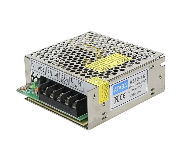 ATABA AS12-15 Metal Kasa Adaptör 12 Volt 1.25 Amper 15 Watt
