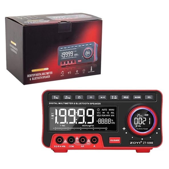 ZOYI ZT-5566 DİJİTAL EKRANLI MASAÜSTÜ ÖLÇÜ ALETİ + BLUETOOTH HOPARLÖR - Resim 3