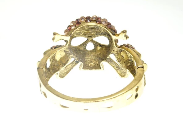 Hdmarketim Otantik Swarovski Taşlı Kurukafa Kelepçe Metal Bileklik 5489 - 3