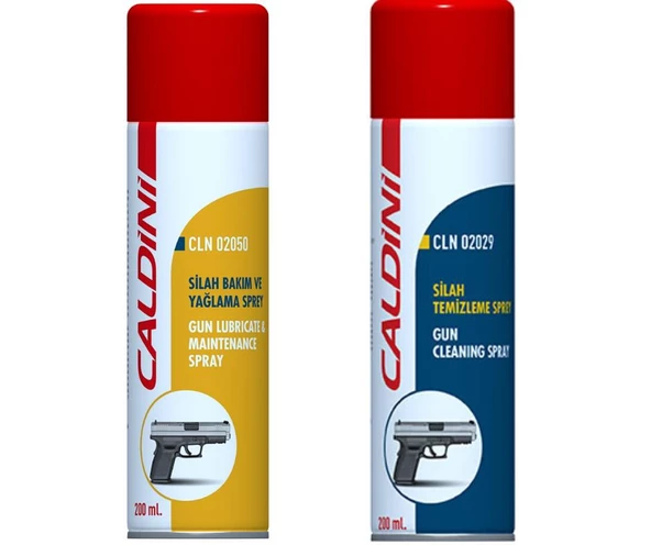 Caldini Silah Yağlama Spreyi 200ml +Silah Temizleme Spreyi 200ml