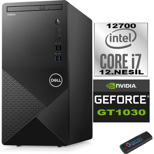 Dell Vostro 3910 mt Intel Core I7 12700 12GB 4tb SSD 23.8" Fhd Ubuntu Nvidia GT1030-4GB Masaüstü Bilgisayar 23N3910GT1030U05 + Zetta USB Bellek - 2