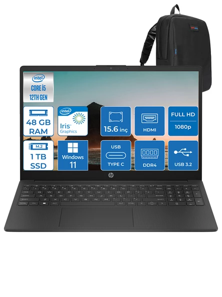 Hp 15-FD0042NT Intel Core I5 1334U 48GB 1tb SSD 15.6" Fhd Intel Iris Xe Graphics Windows 11 Home Taşınabilir Bilgisayar B17DBEAWH18 + Zettaçanta
