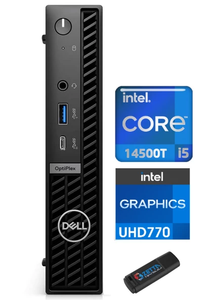 Dell Pc Optıplex 7020MFF Intel Core I5-14500T 96GB Ddr5 256GB SSD WINDOWS11PRO Mini Masaüstü Bilgisayar N007O7020MFF86+ZETTAUSBBELLEK ürün görseli