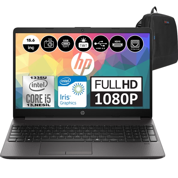 Hp 250R G9 Intel Core I5 1335U 32GB 1tb SSD Intel® Iris® Xᵉ Windows 11 Pro 15.6" Fullhd Taşınabilir Bilgisayar A37RKETP13 + Zetta Çanta