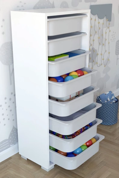 Remaks Mutfak Dolabı 8 Sepetli  Çok Amaçlı Dolap - Beyaz