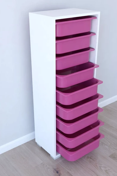 Remaks Mutfak Dolabı 9 Sepetli  Çok Amaçlı Dolap - Pembe