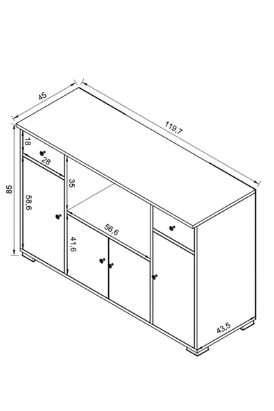Remaks Kahve Köşesi Çok Amaçlı Dolap Mikrodalga Set Altı Mutfak Dolabı Alt Dolap Antrasit  - Beyaz - Resim 7