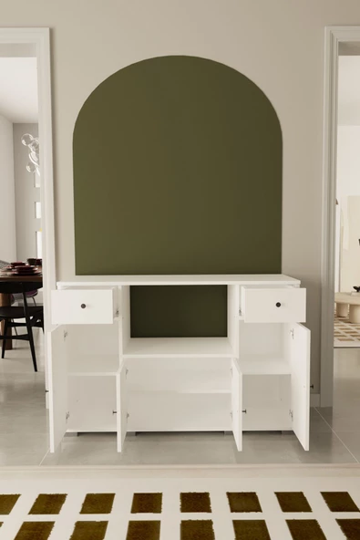 Remaks Kahve Köşesi Çok Amaçlı Dolap Mikrodalga Set Altı Mutfak Dolabı Alt Dolap Beyaz - 5
