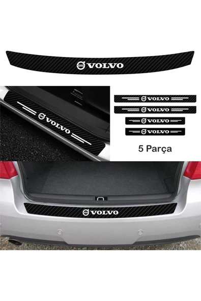 Volvo 960 İçin yeni uyumlu Aksesuar Oto Bağaj Ve Kapı Eşiği Sticker Set Karbon