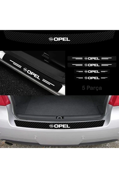 Opel Tigra İçin Uyumlu Aksesuar Oto Bağaj Ve Kapı Eşiği Sticker Set Karbon