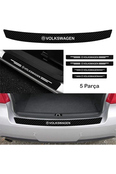 Volkswagen Lupo İçin yeni uyumlu Aksesuar Oto Bağaj Ve Kapı Eşiği Sticker Set Karbon