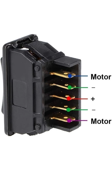 Adam Oklu Cam Düğmesi Anahtarı Kırmızı Işıklı 5 Pinli Üniversal - 5