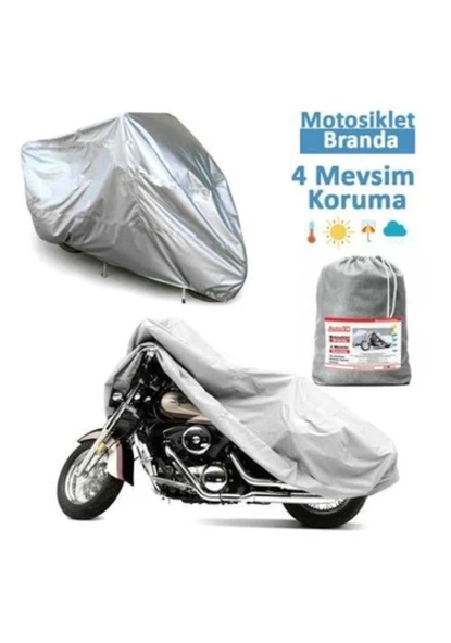 Kymco Super 8 125 Çantalı Motosiklet Motor Koruma Brandası Miflonlu Premium 4 Mevsim Koruma Gri