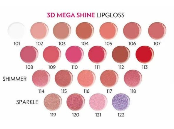 GOLDEN ROSE LIP GLOSS RUJ & 3D MEGA SHINE NO: 112