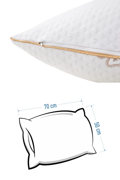 VİLİNZE Pofido Aleovera Yastık Fermuarlı Yıkanabilir Yoğun Dolgulu 1000 Gr - 50x70 cm 2 Adet - 7