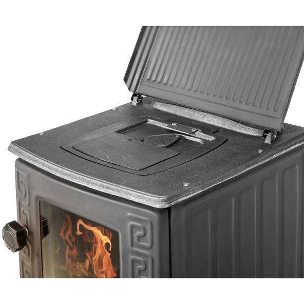 Mini Turbo Şömine Soba-Pik Ayaklı  Siyah  Erendemir - 2