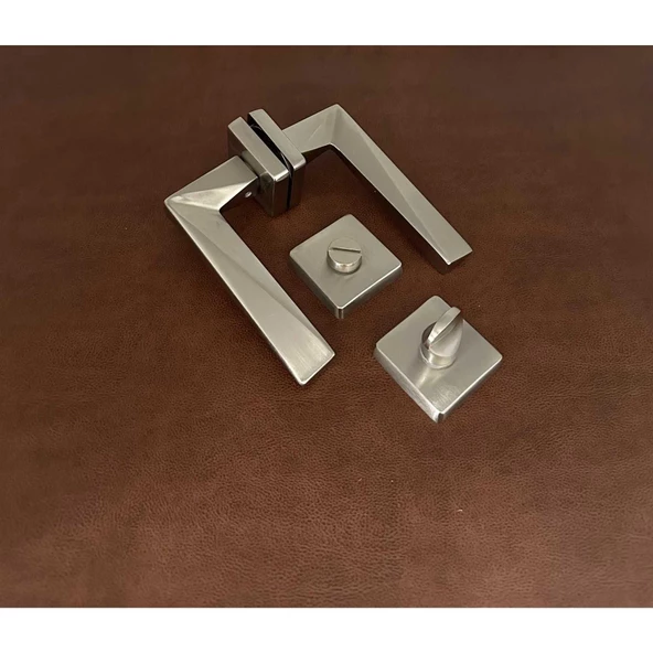 Vista Saten Kare Rozetli Wc Banyo Kapı Kolu 1 Takım ürün görseli