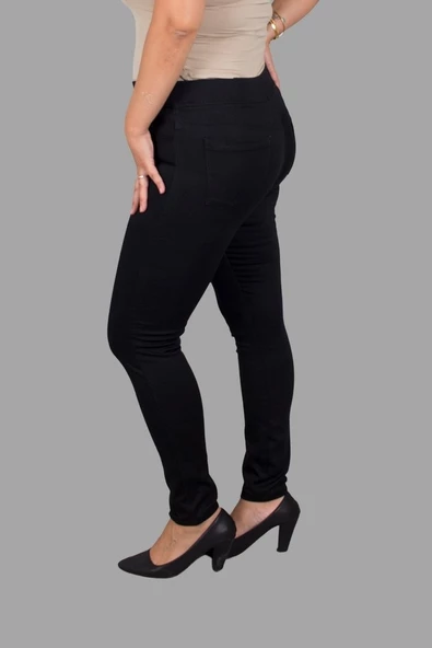 Büyük Beden Likralı Slim Fit Modeli Kot Siyah - 2