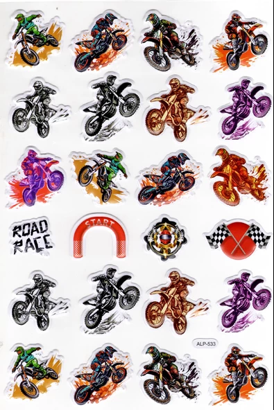 Sticker Kabartmalı A4 Boyutunda Stiker Defter, Planlayıcı Etiket-(lim533) - Çılgın Motorlar
